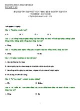 Bài tập ôn tập Ngữ văn 7 học kỳ II - Năm học 2019-2020 - Bài ôn tập số 4 (Nghỉ dịch cúm covid-19) - Trường THCS Thành Nhất